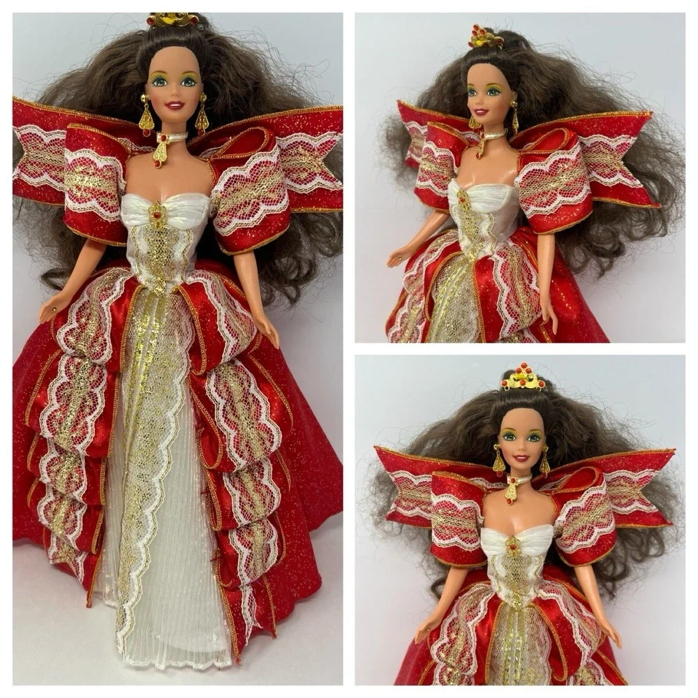 Vtg Barbie Doll Happy Holidays Special Edition in Original Red‎ Outfit Gown